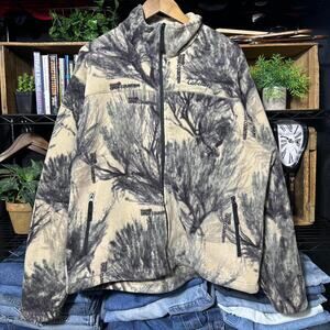 Vintage Cabela’s Camo Fleece Zip Up Sweatshirt Mens Large Camouflage Sweater